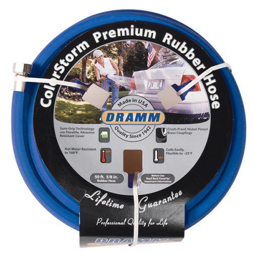 Pruning & Support - Dramm ColorStorm Premium Rubber Hose 5/8 in 50 ft Blue - 36434170057- Gardin Warehouse