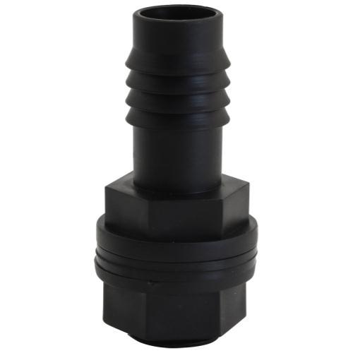 Hydroponics - HYDRO FLOW - Tub Outlet Straight Fitting, w/ Gasket - 3/4 in - 849969012200- Gardin Warehouse