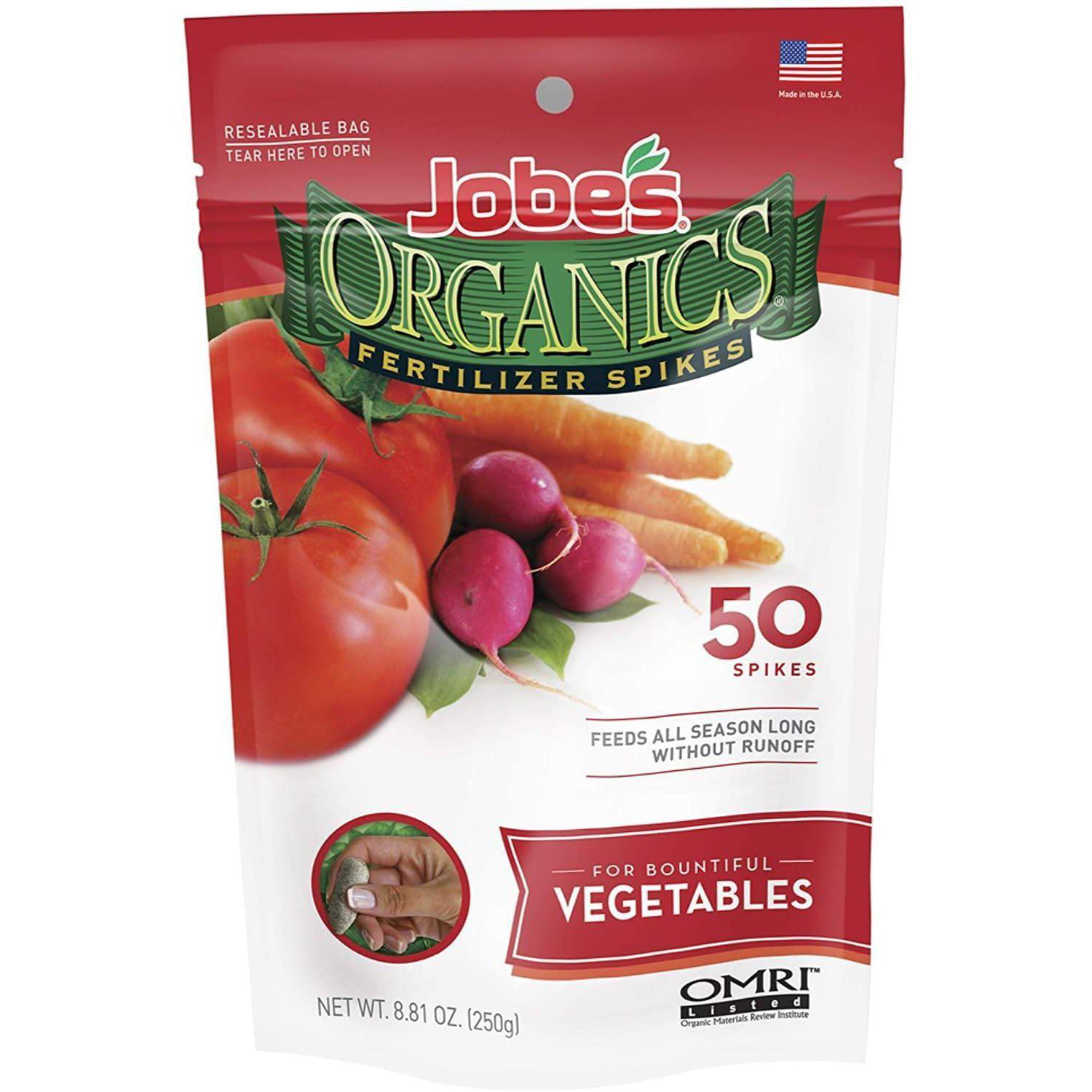 Nutrients, Additives & Solutions - Jobes Organics Vegetable Fertilizer Spikes 2-7-4 | 50 Pack - 073035060288- Gardin Warehouse