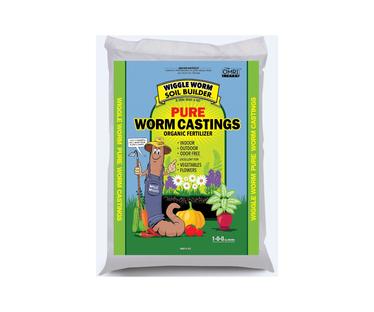 Soil, Media & Amendments - Wiggle Worm - Soil Builder Always PURE Earthworm Castings - 090147135987- Gardin Warehouse